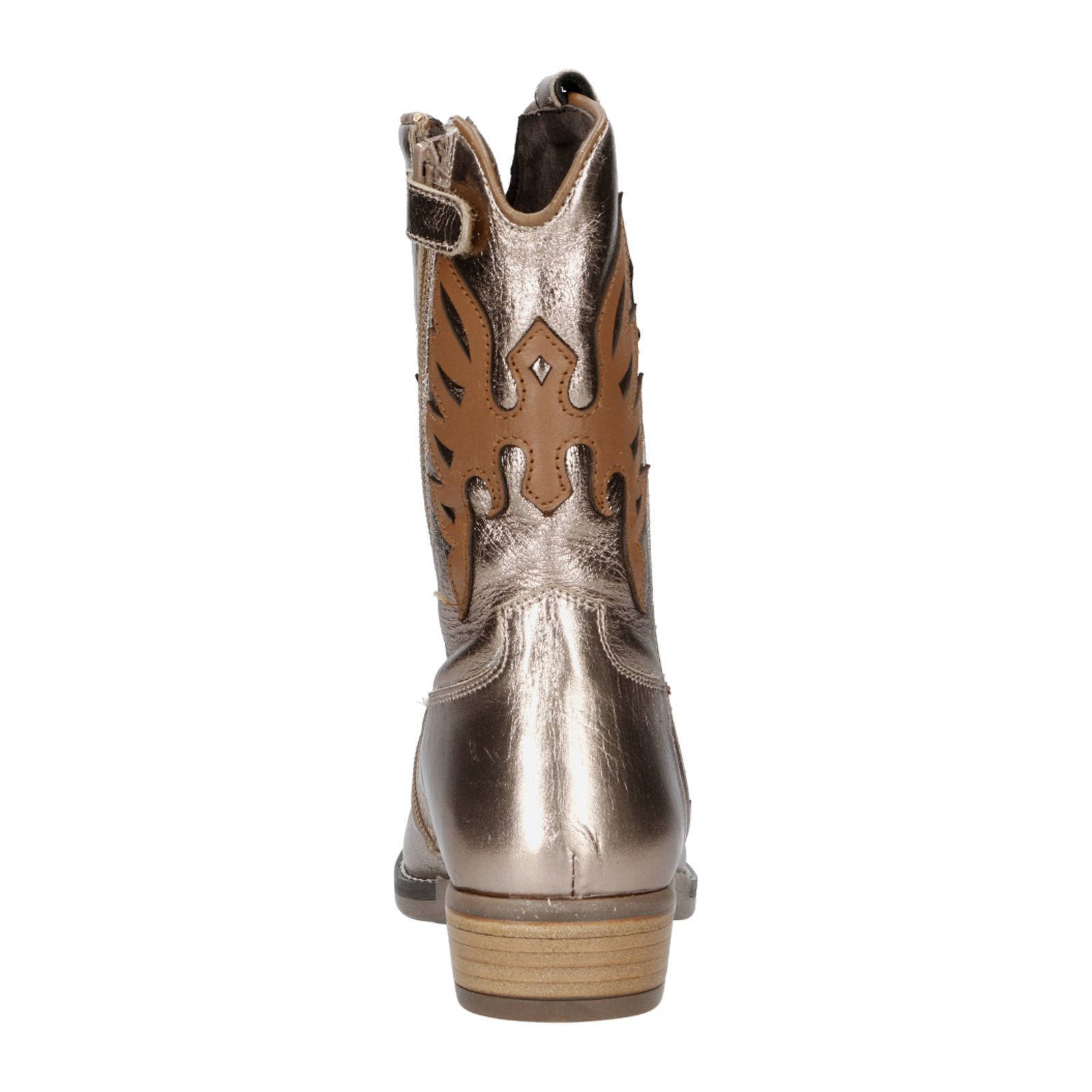 Gattino leren cowboylaarzen brons metallic