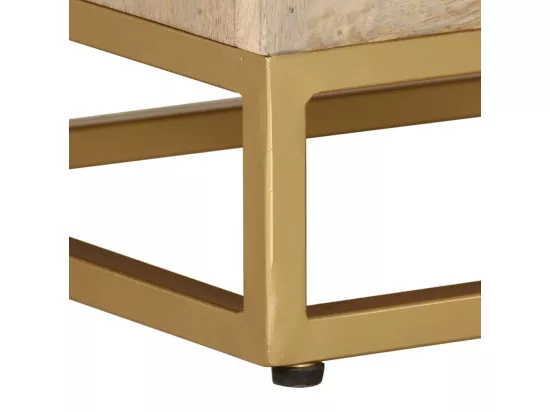 Table de chevet 40x30x50 cm bois massif manguier et fer