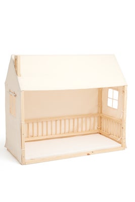 Minitude Nordic Mason Husseng 70x160 & BabyMatex Softi Plus Madrass + Sengehimmel, Natur