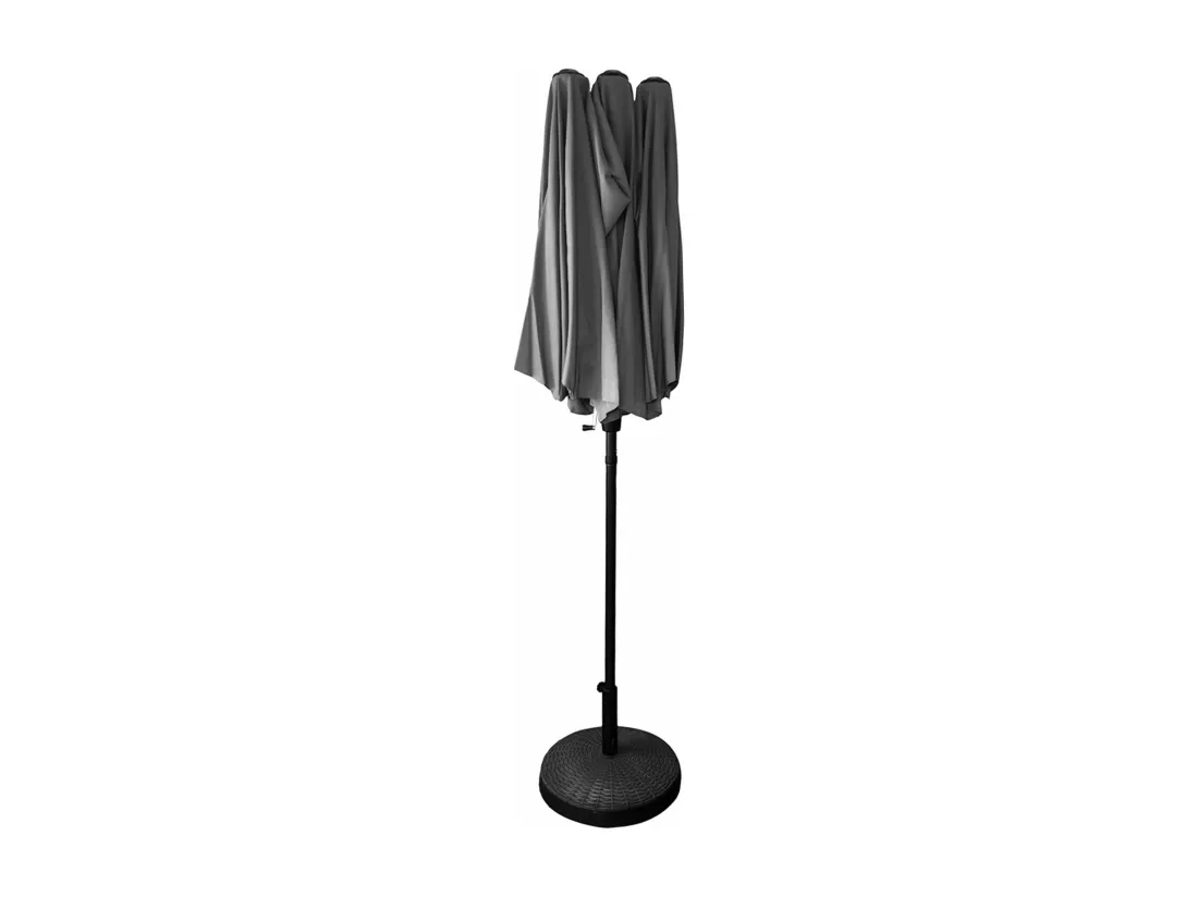 Parasol double 2x4m LINAI gris - HAPPY GARDEN