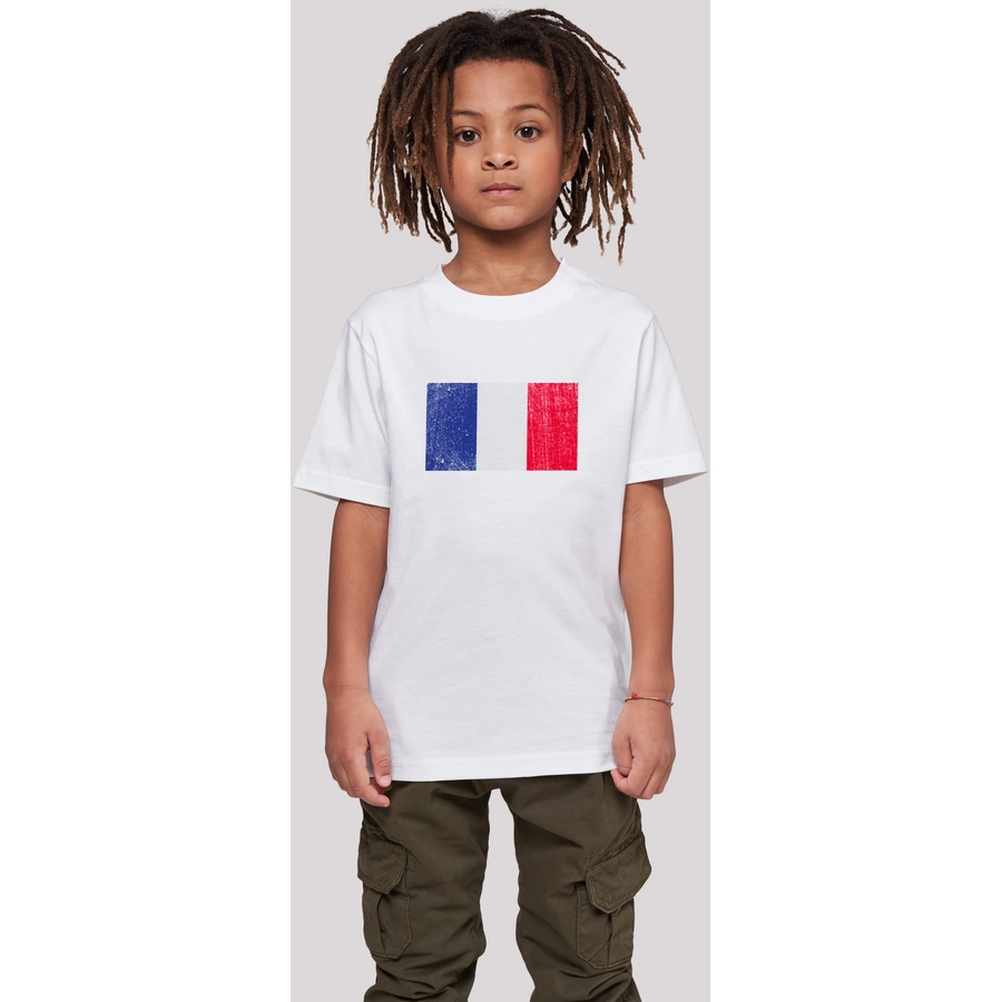 F4NT4STIC T-Shirt France Frankreich Flagge distressed weiß