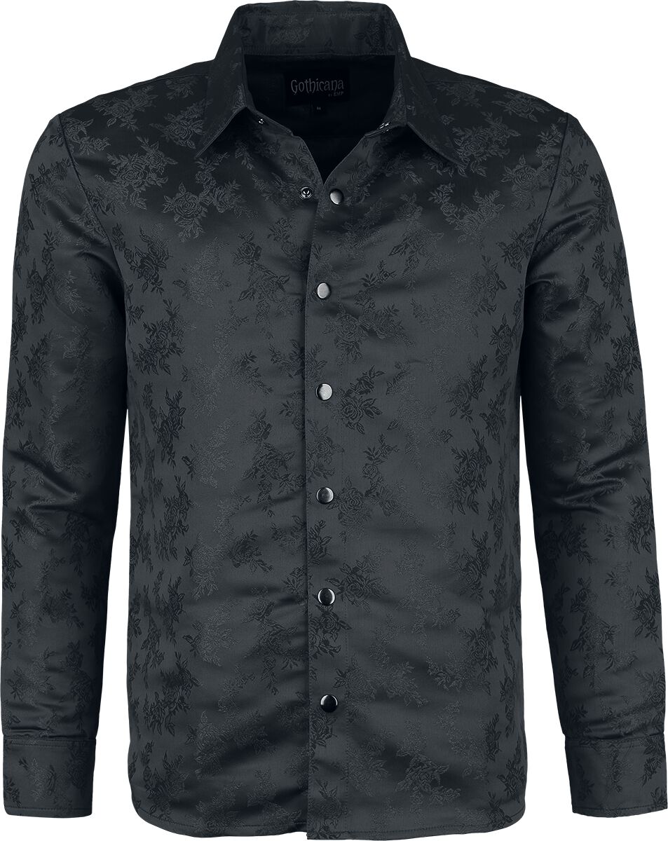 Woven Rose Shirt | Gothicana by EMP Chemise manches longues