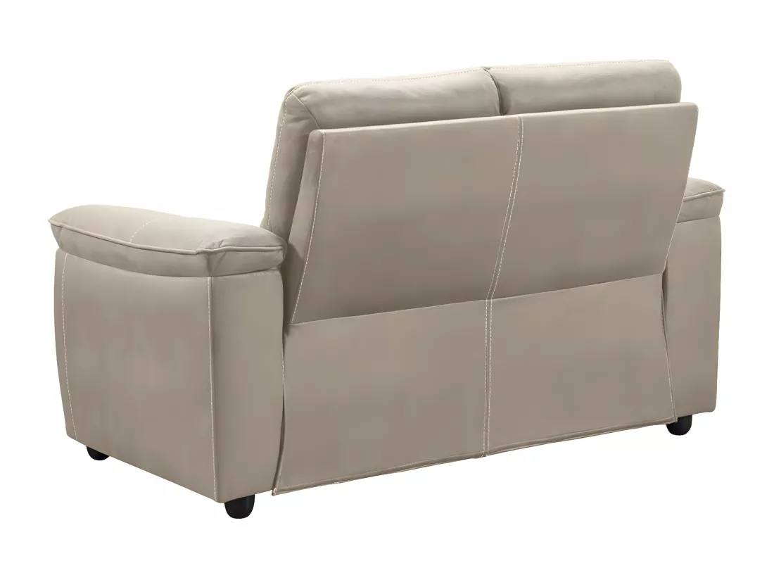 Canapé de relaxation électrique en microfibre Kleman-Couleur Beige-2 places fixe