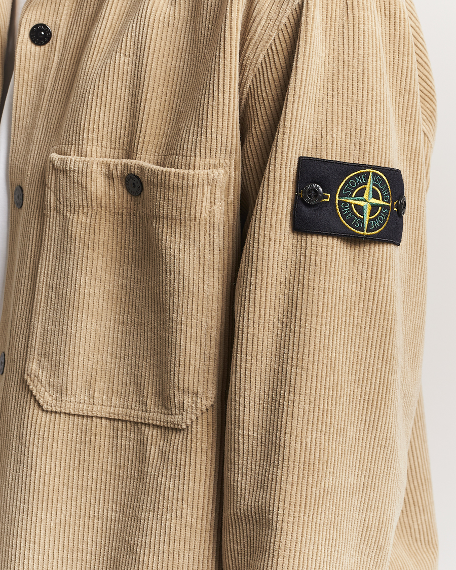 Stone Island Organic Cotton Cord Overshirt Beige