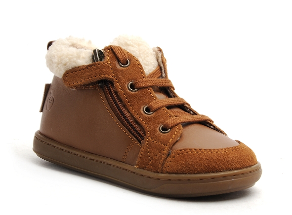 Shoo pom boots bottine bebe bouba zip wool marron