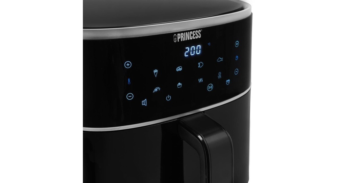 PrincessDigitale Airfryer 6L heteluchtfriteuse  (Zwart, 6 liter)