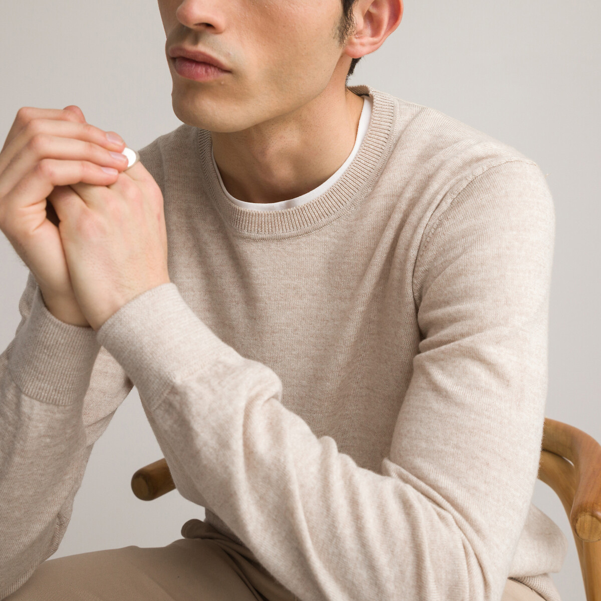 COLEÇÕES LA REDOUTE<br>Trui em lã merino, assinatura BASTIEN