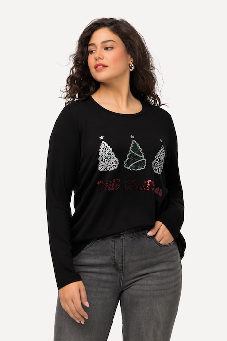 Sweatshirt, Wild Christmas, Pailletten, Rundhals, Langarm