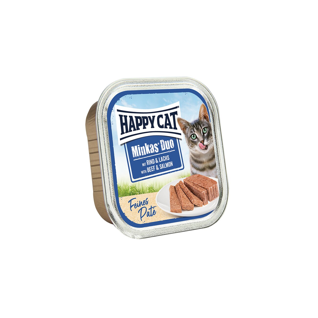 HAPPY CAT Minkas Duo Nassfutter Katze Adult, Rind & Lachs, Paté 16x100 g