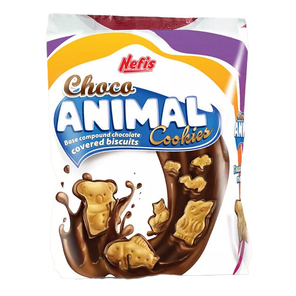 Sachet de 10 gâteaux Choco Animal Cookies Nefis 200gr