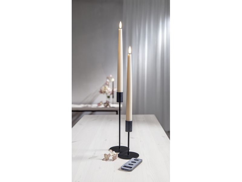 Star Trading LED-Stabkerzen Set Flamme Slim, 2 Stück, Beige Romantisches Kerzenlicht für besondere Momente