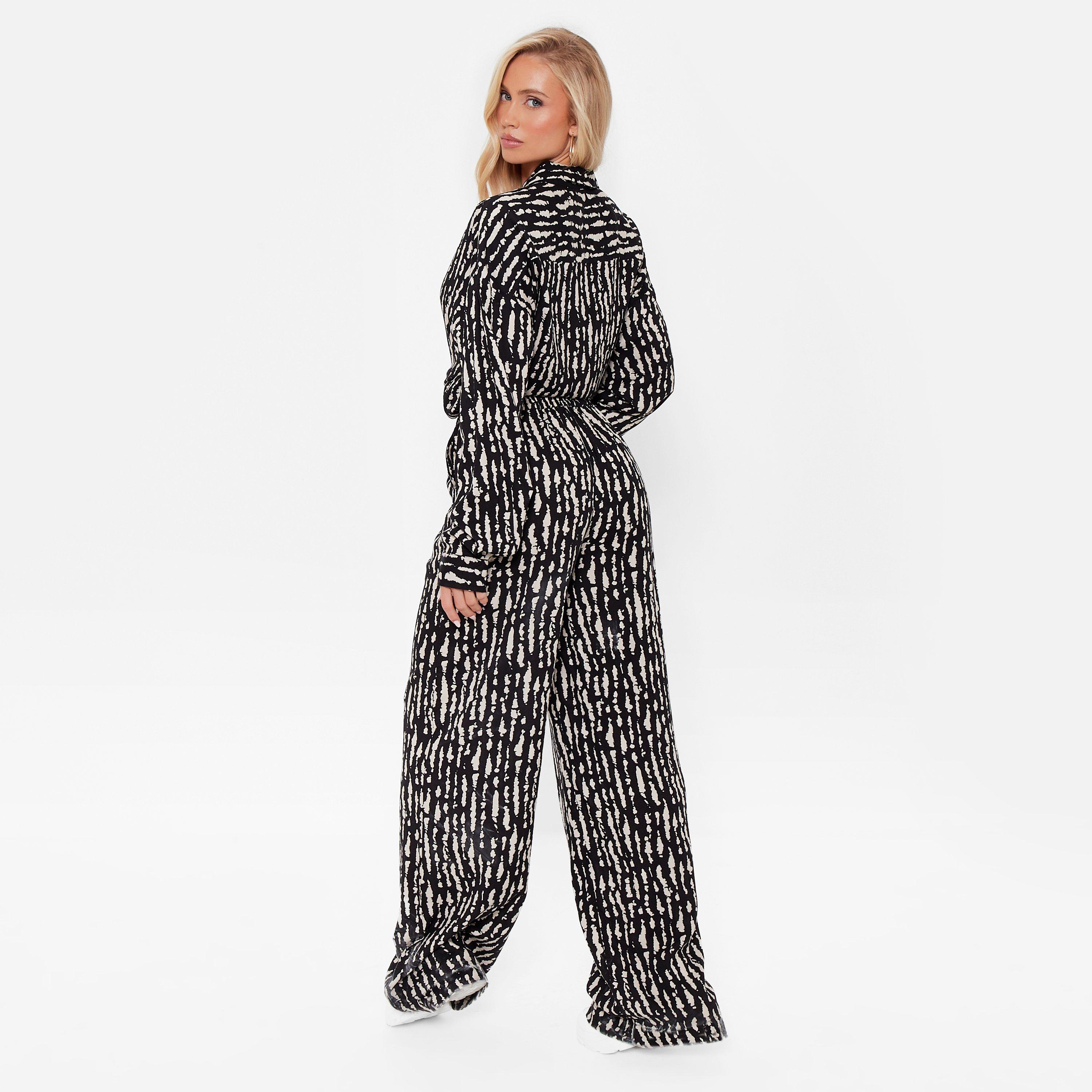 I Saw It First ISAWITFIRST Printed Oversized Woven Shirt Co Ord