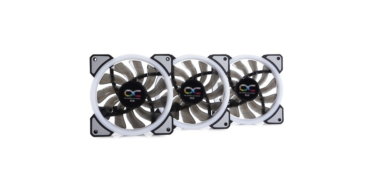 AlphacoolEiszyklon Aurora LUX Digital RGB case fans  (3 stuks, 120 x 120 x 25 mm, 3-pins fan-connector)