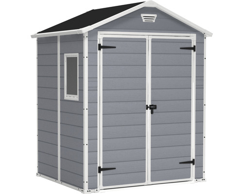 Keter Manor 6x5 tuinhuis met vloer, 185 x 152 cm, grijs