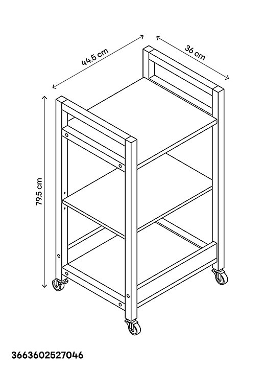 Desserte GoodHome Nantua L. 44 x H. 80 x P. 36 cm