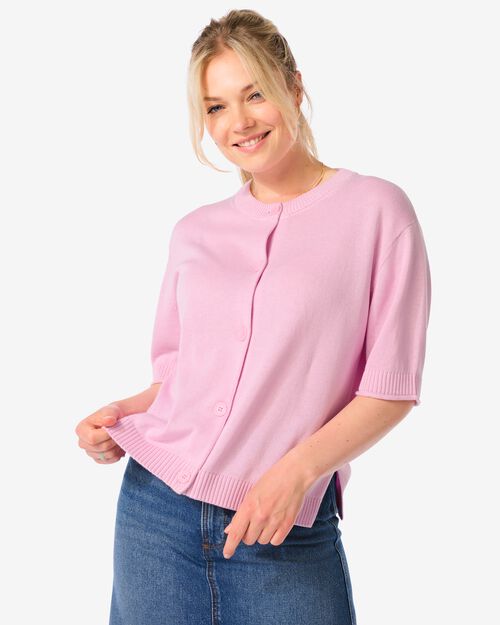 gilet maillé femme rose