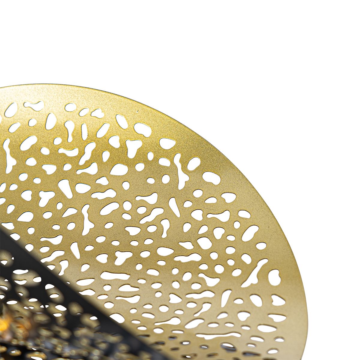 Oosterse hanglamp zwart met goud 28 cm - Japke