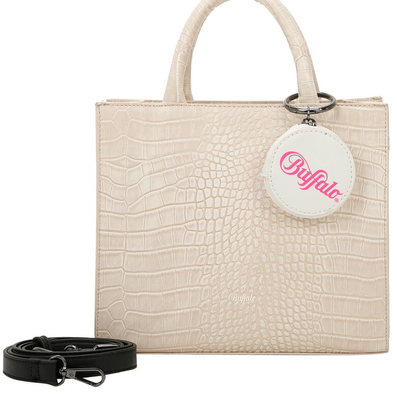 Big Boxy Collection 2-Tone Croco White Taupe
