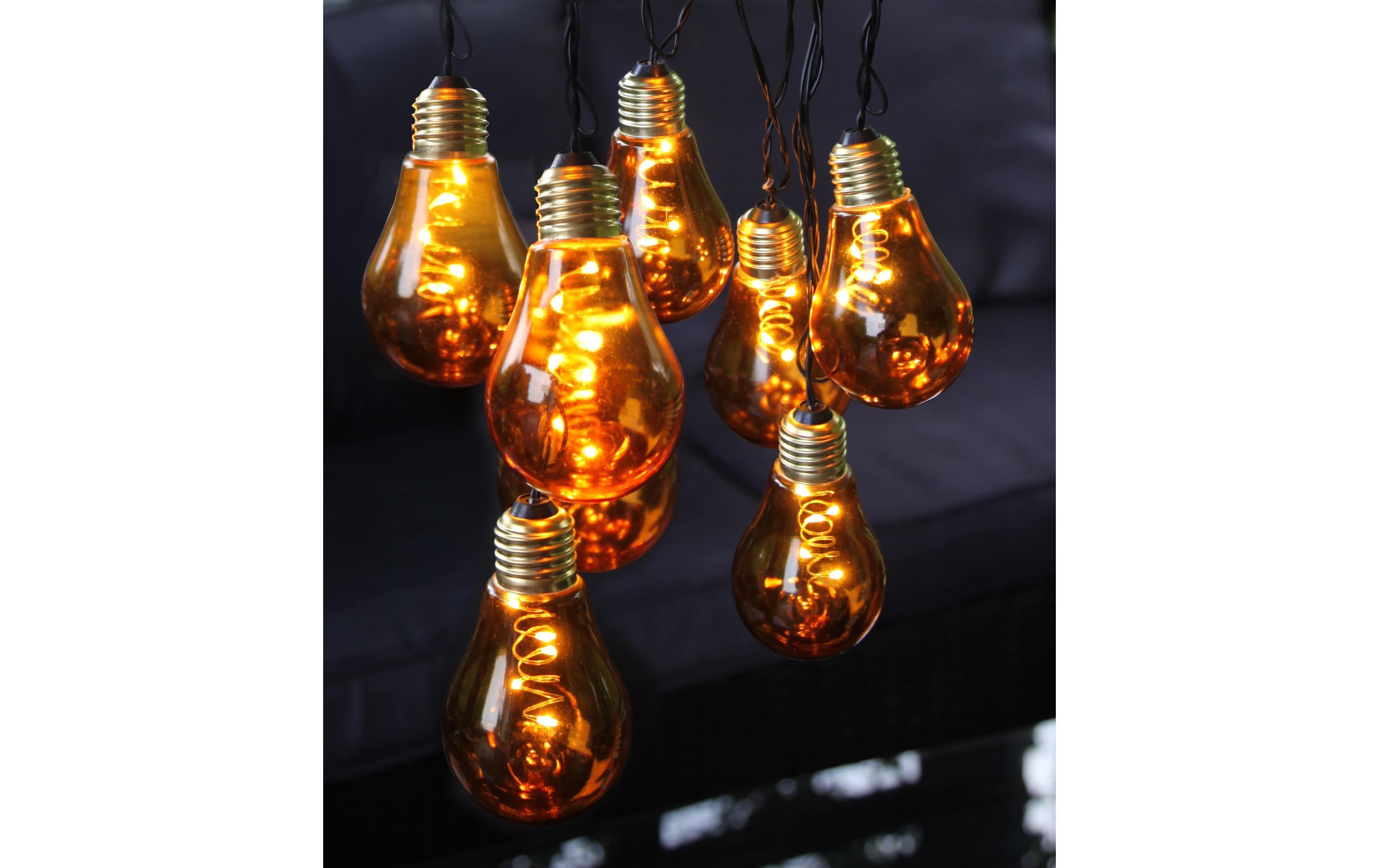 Lichterkette Vintage Glow 360 cm, Gelb10 Filament-Glühbirnen mit integrierten LEDs