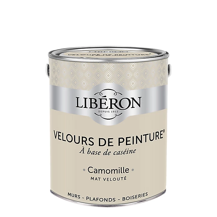 Peinture murs, plafonds et boiseries Velours de peinture beige camomille Libéron 2,5L