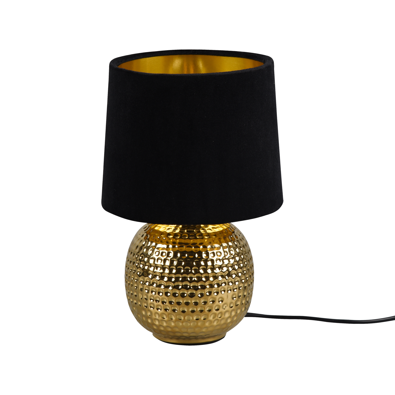 Tischleuchte - schwarz-gold - Keramik - 26 cm hoch