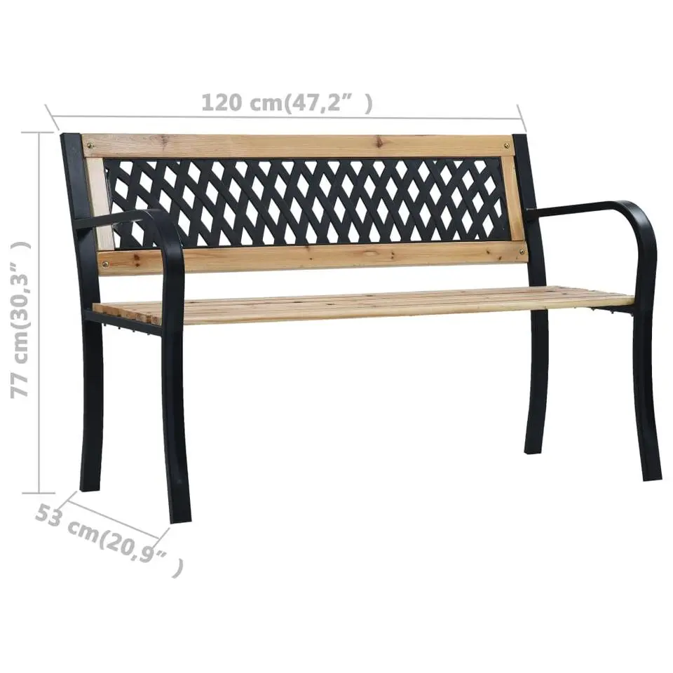 vidaXL - Tuinbank - Bruin - Hout - 120 x 53 x 77 cm