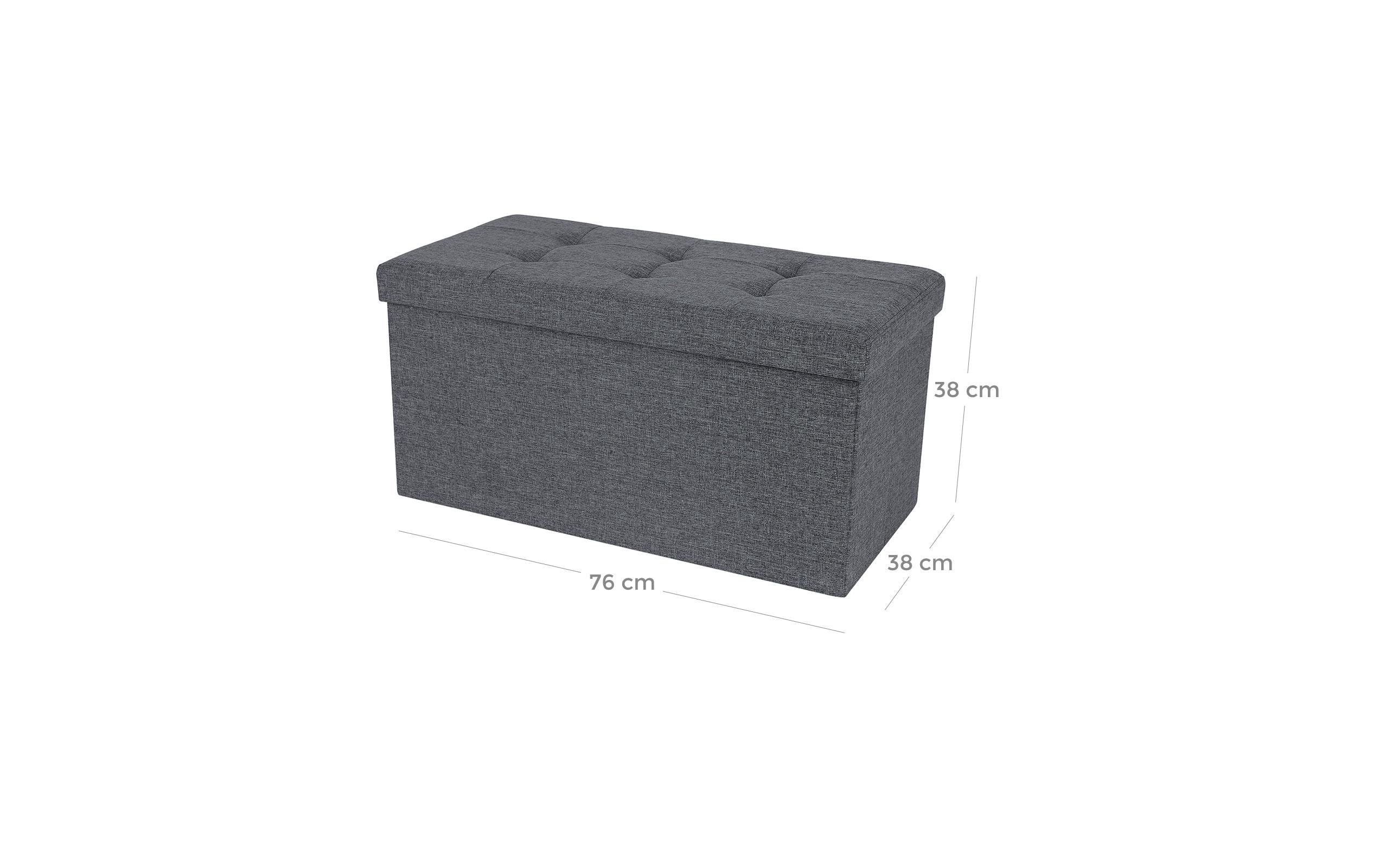 Sitztruhe Ottomane mit Stauraum 76 x 38 cm, GrauSitzbank