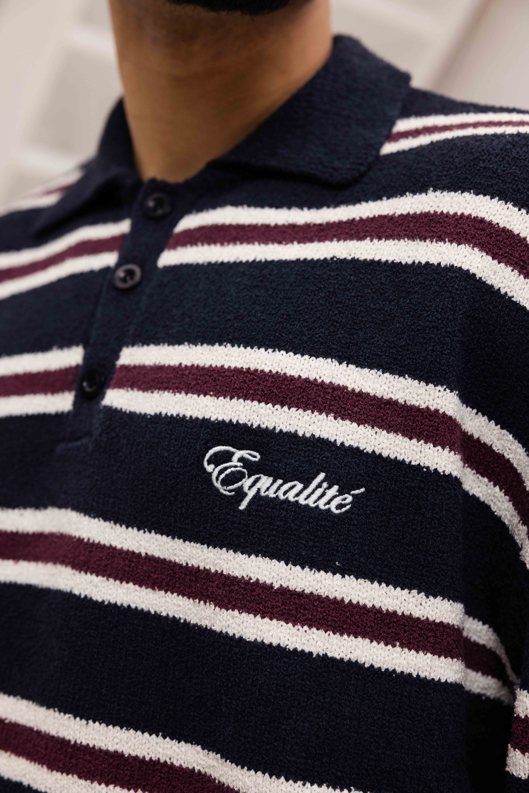 Equalité Finn Knit Polo Heren Donkerblauw/Donkerrood