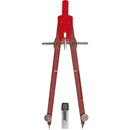 Stylex Geo Zirkel aus Metall mit Minendose rot