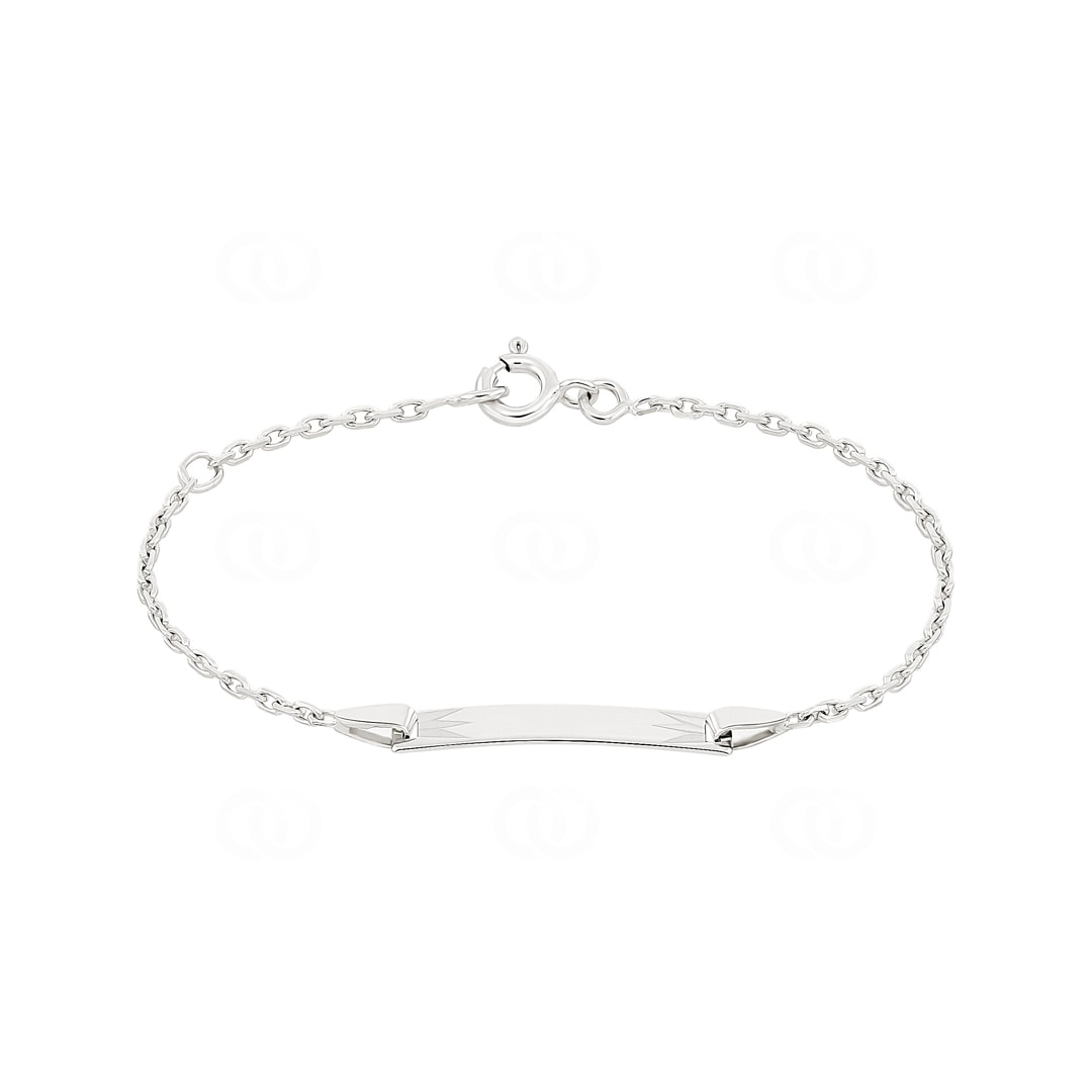 Gravurarmband Anker 750/18 K Weissgold 1.7mm - 14cm