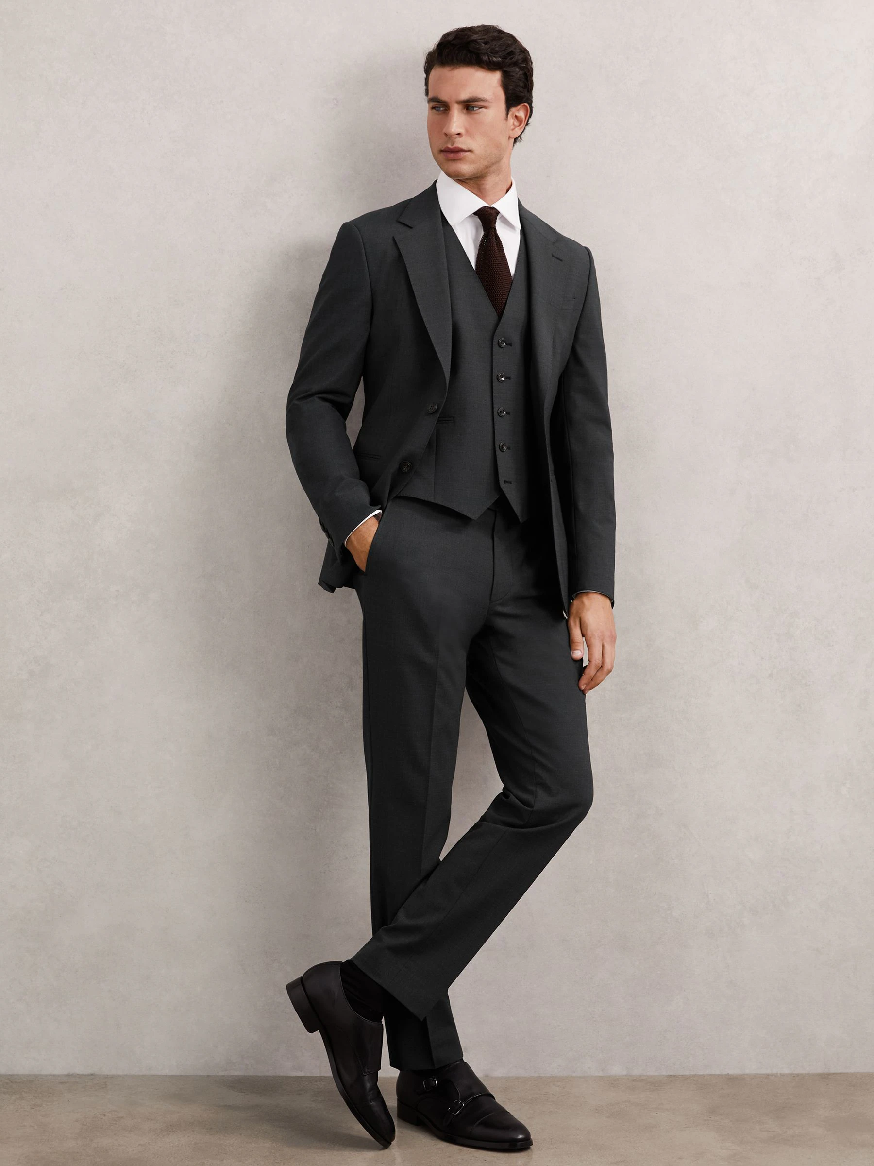 Grijs - Reiss Promise Wool-Blend Slim-Fit Waistcoat