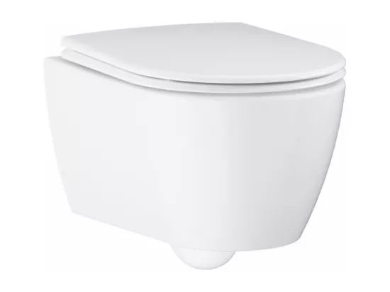 Grohe Pack WC suspendu sans bride Essence + abattant + plaque chromée + bâti Grohe