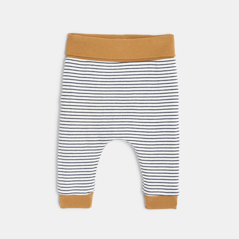 Pantalon réversible en jersey marron naissance Marron