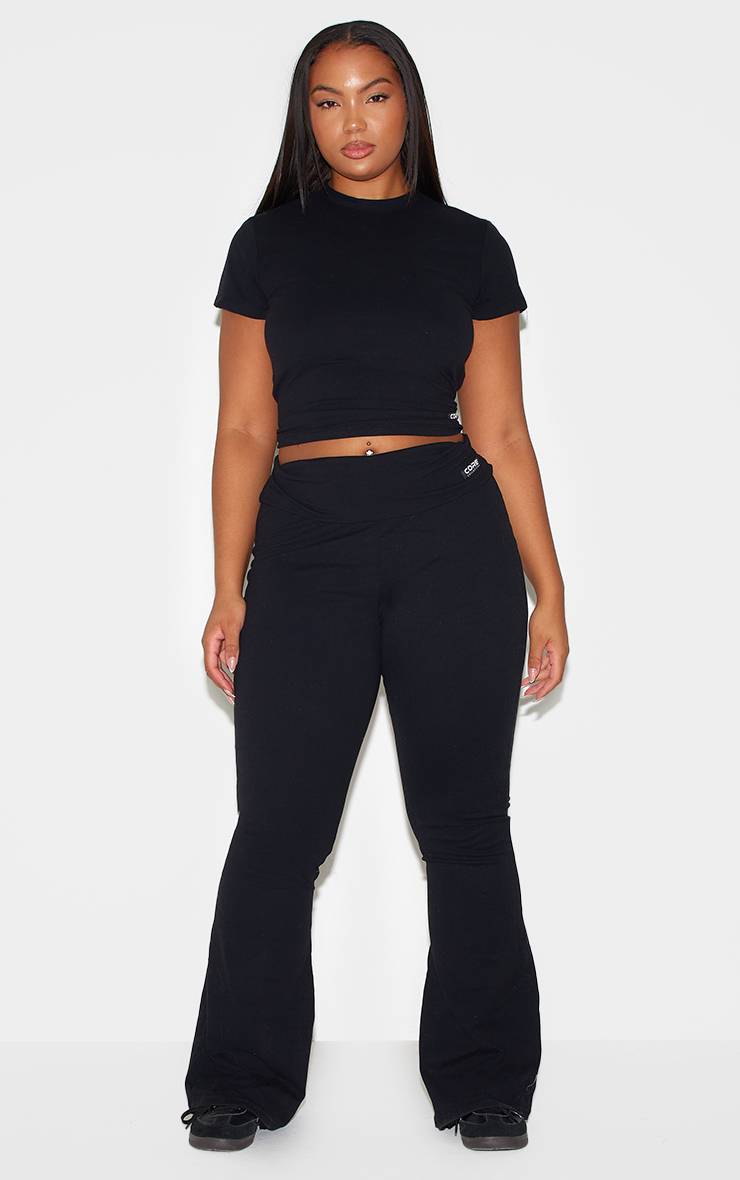 Noir T-shirt Long Ajustant À Patte De La Collection Core Plus Basic