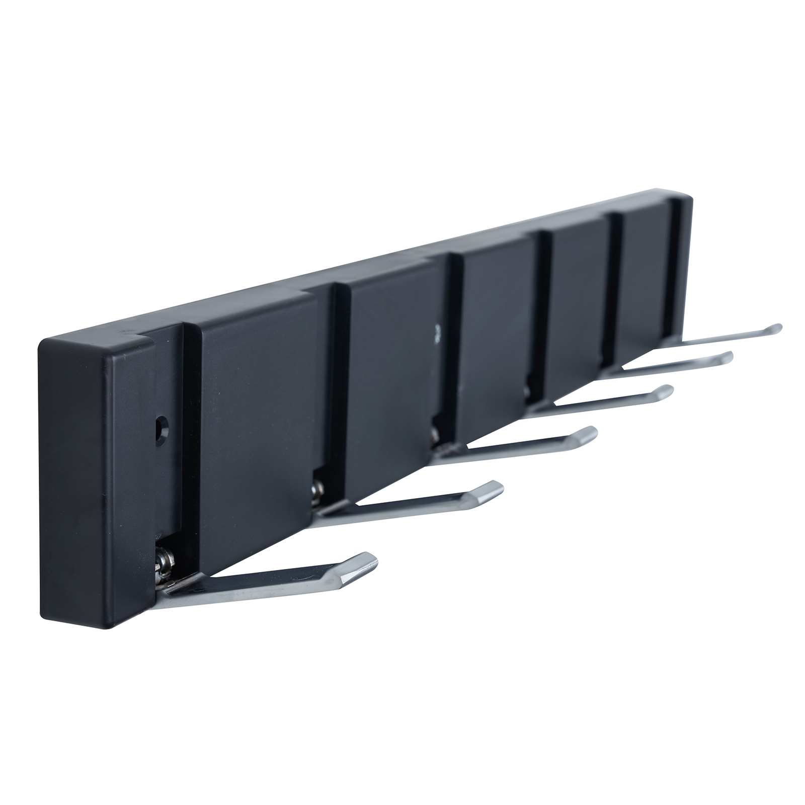 Garderobenleiste - schwarz-verchromt - 6 Haken