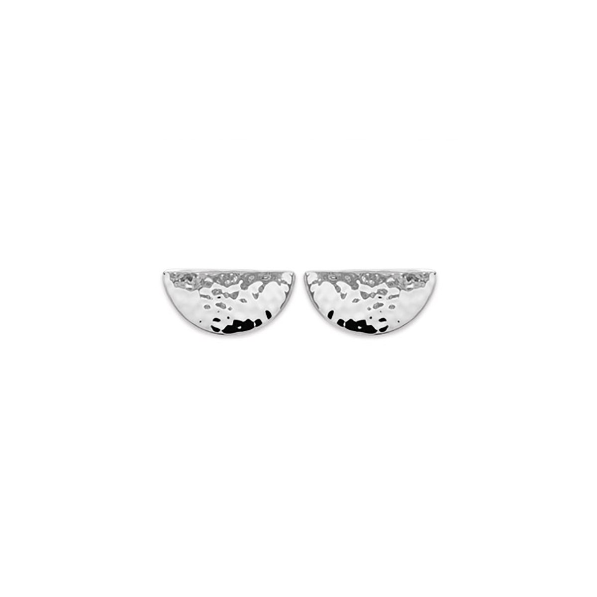 Boucles d'oreilles Brillaxis demi-lune martelées
