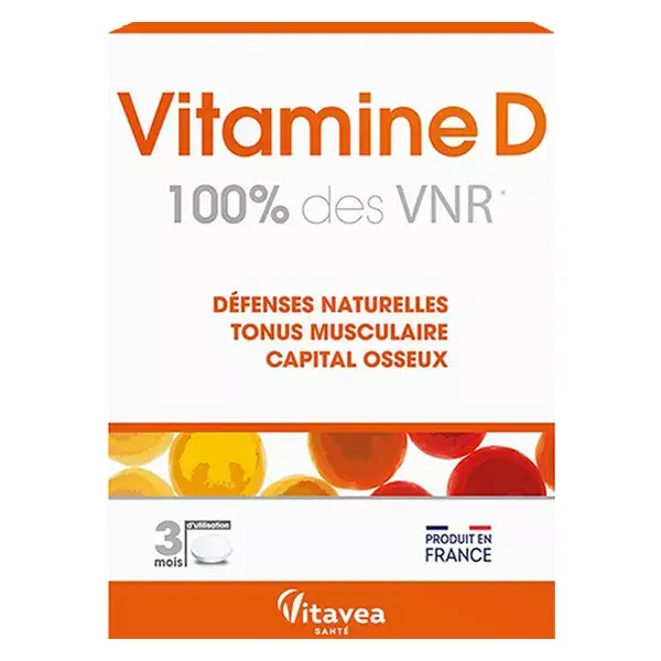 Vitavea Vitamine D 100% VNR Défenses naturelles Lot de 2 x 90 comprimés