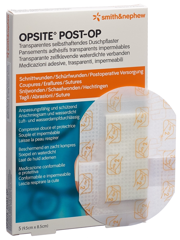 OPSITE Folienverband<br>5 Stück, Beutel, 9.5x8.5cm, steril
