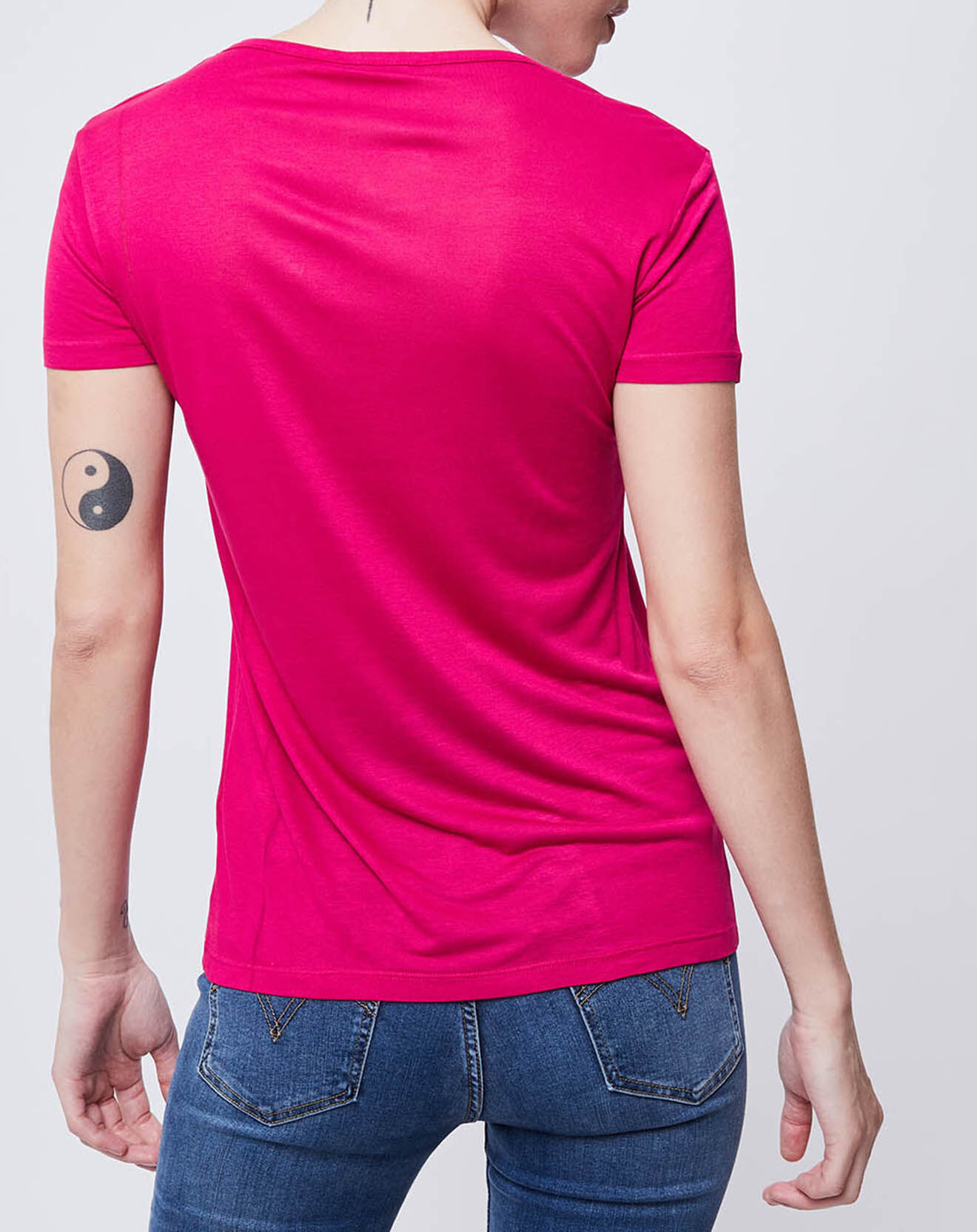 John Galliano T-Shirt imprimé rose foncé/multicolore