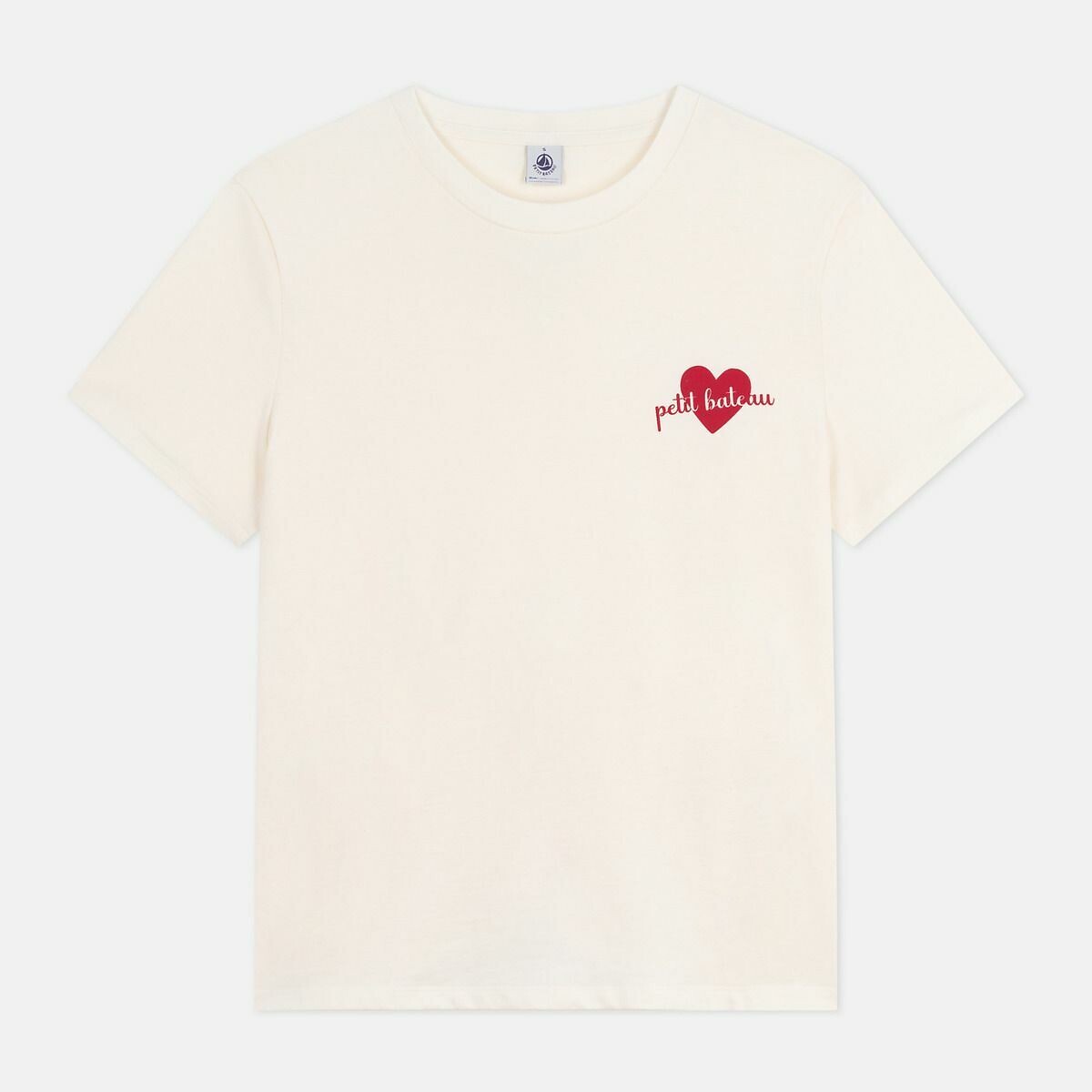 PETIT BATEAU<br>Camiseta feminina de algodão, manga curta