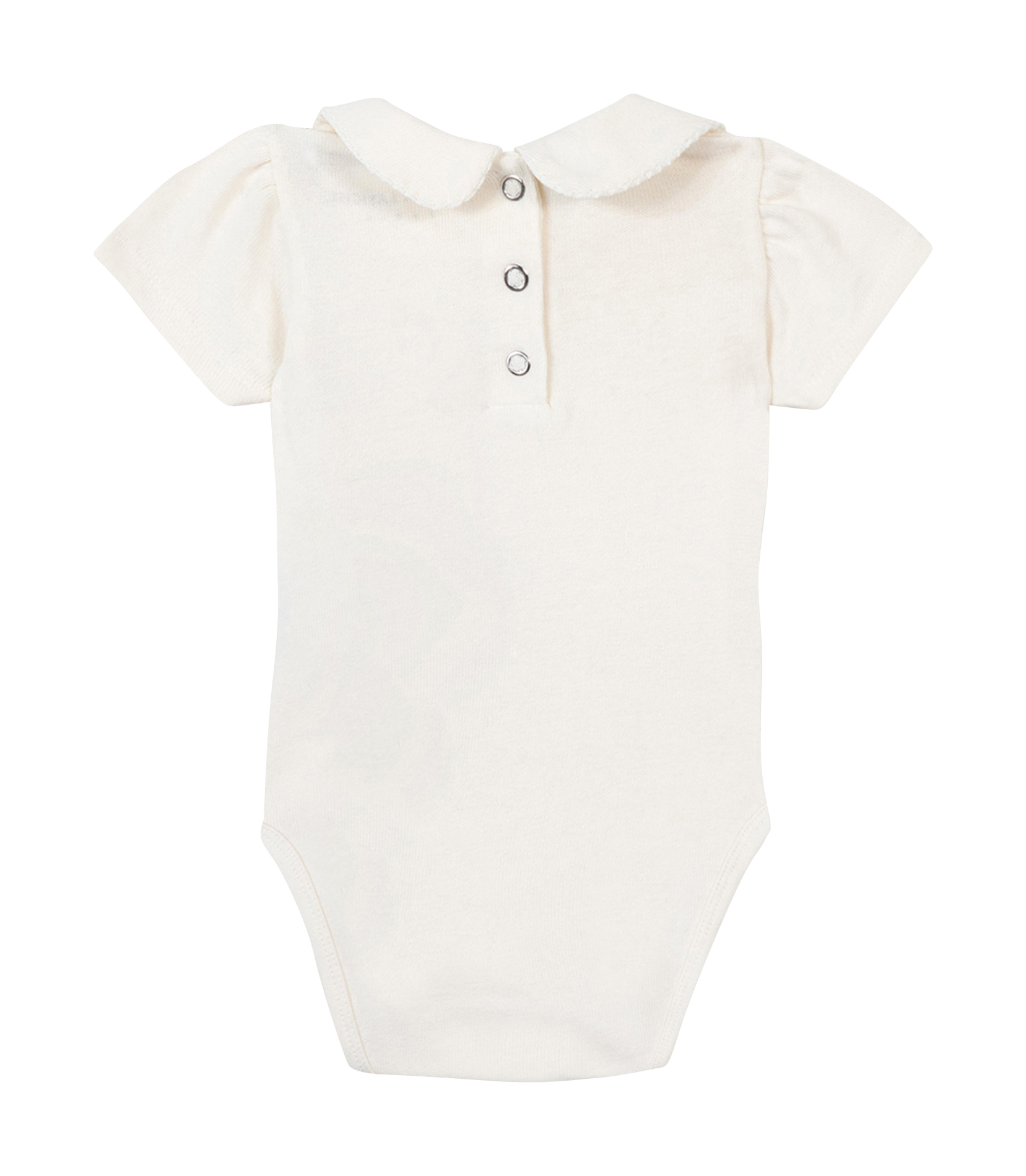 BLOMET OH LA LA! - Body col claudine brodé oh là là en coton bio| Blanc