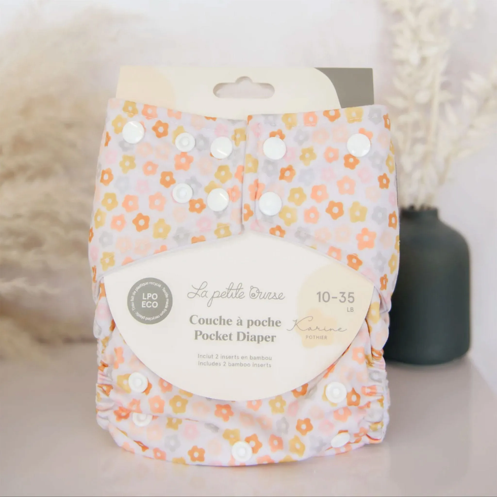 La Petite Ourse Couche Lavable 10-35lb - Jardin d'Été (LPO x Karine Pothier)
