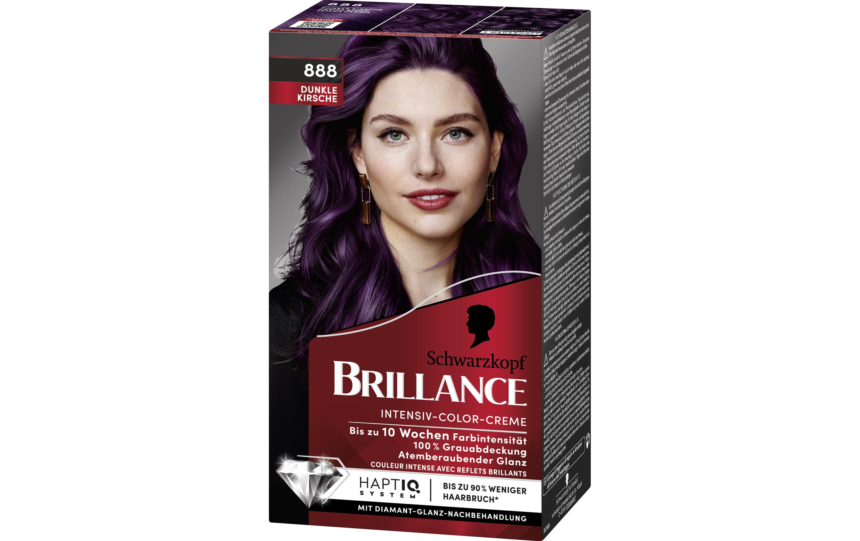 Haarcoloration 888 Dunkle KirscheAtemberaubende, intensive Haarfarbe für langanhaltende Farbintensität bis zu 10 Wochen