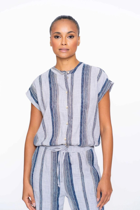Geisha blauwe dames blouse
