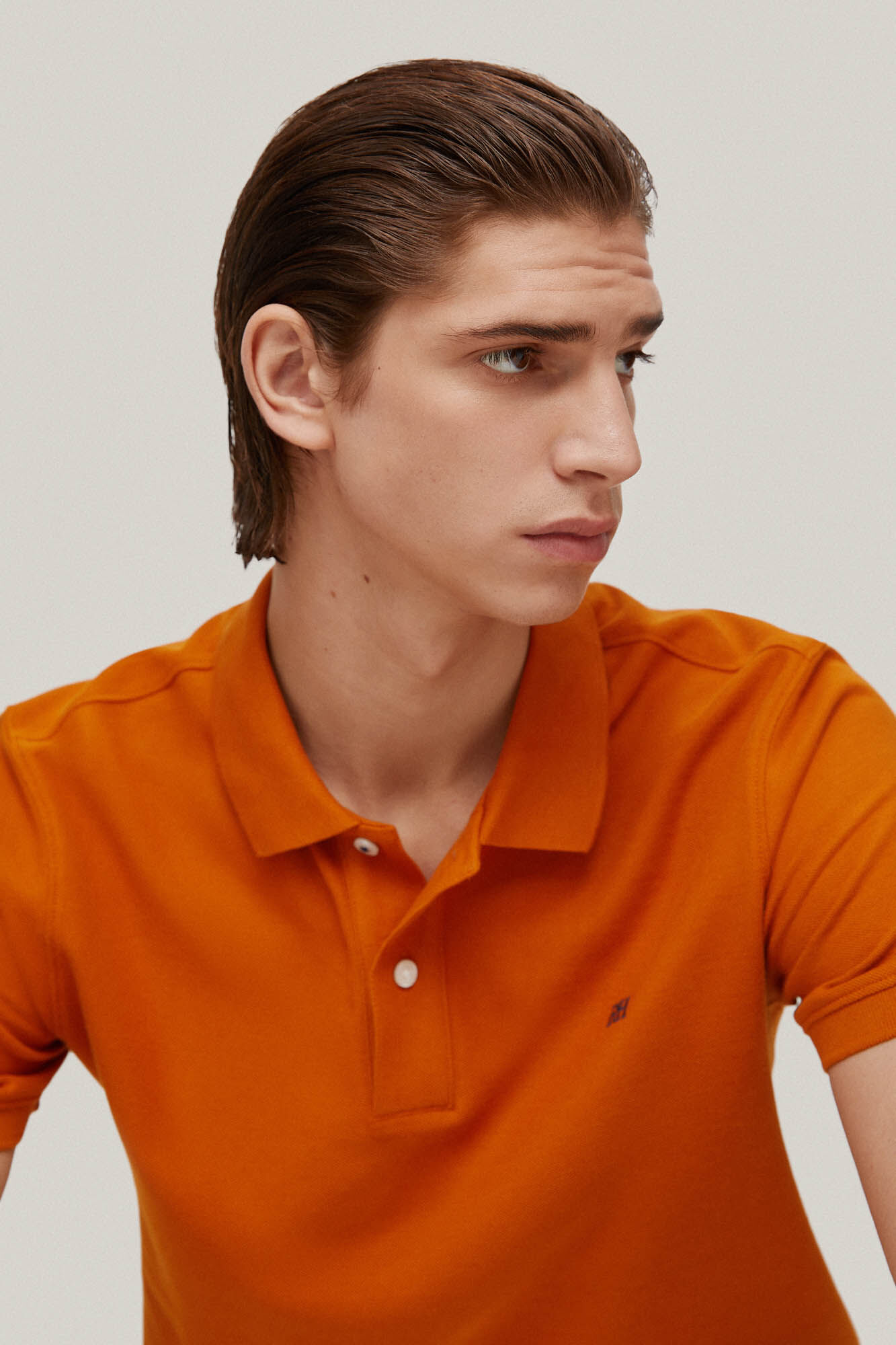 Camisa polo com logotipo - Laranja