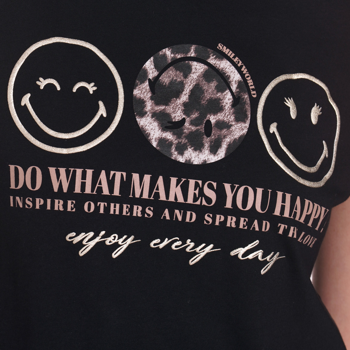 Gina Benotti SmileyWorld T-Shirt mit Print schwarz