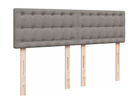 Sommier à lattes de lit avec matelas Taupe 160x200 cm Tissu
