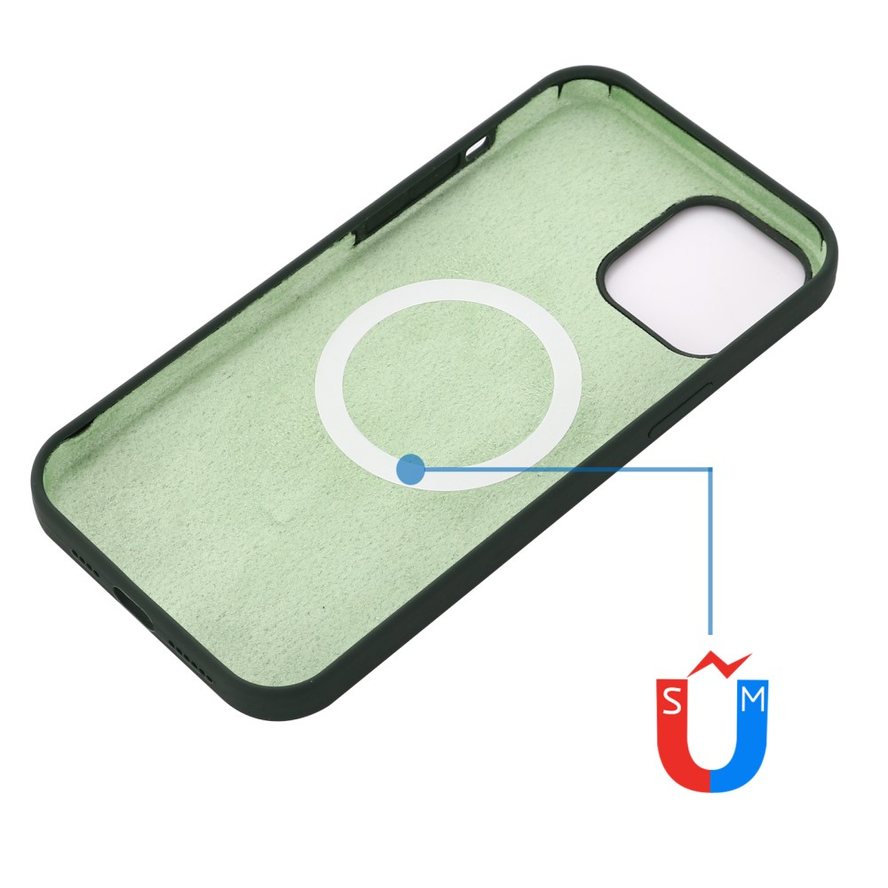 iPhone 13 MagSafe Silikon Case Hülle - Dunkelgrün