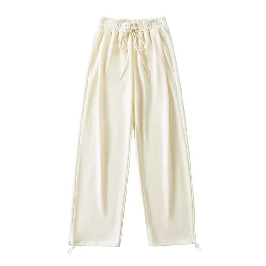 Asiris - Hoge taille effen losse wijde joggingbroek
