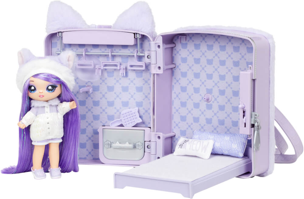Na! Na! Na! Surprise 3-in-1 Backpack Bedroom Series 3 Playset-  Lavender Kitty